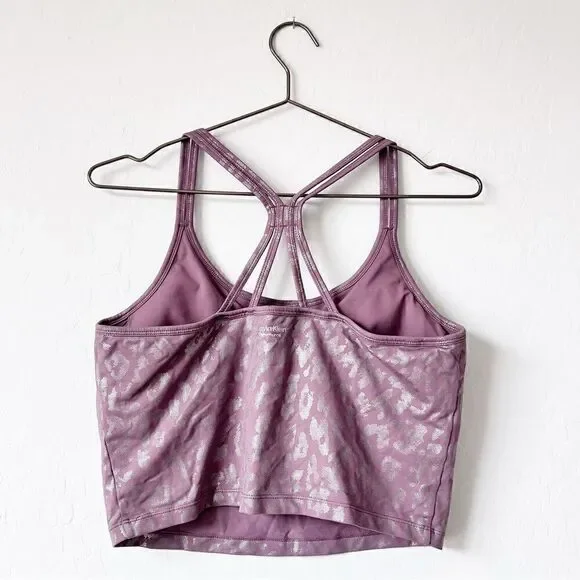 Calvin Klein Performance Print Strappy Back Scoop Neck Crop Top Sportsbra Sz XL - Picture 3 of 10